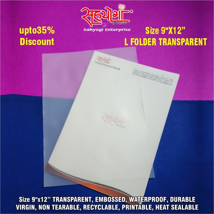 Deluxe L Folder Transparent, Size 9"x12" - Image 2